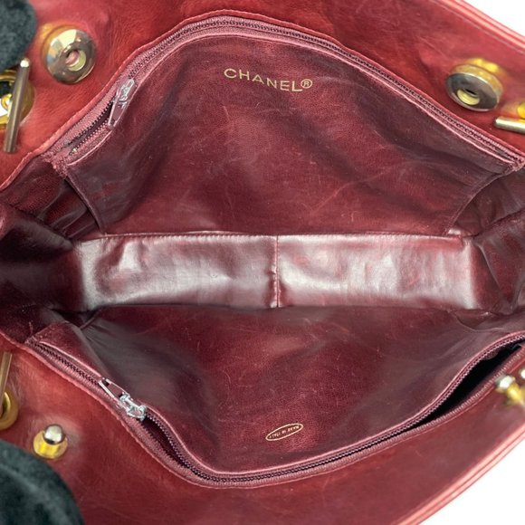 Authentic Chanel Shoulder Bag Bordeaux Lamb Skin - Picture 3 of 16